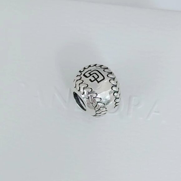 Pandora San Diego Padres Enameled Baseball Charm S925 Silver Bead with box - Picture 5 of 7